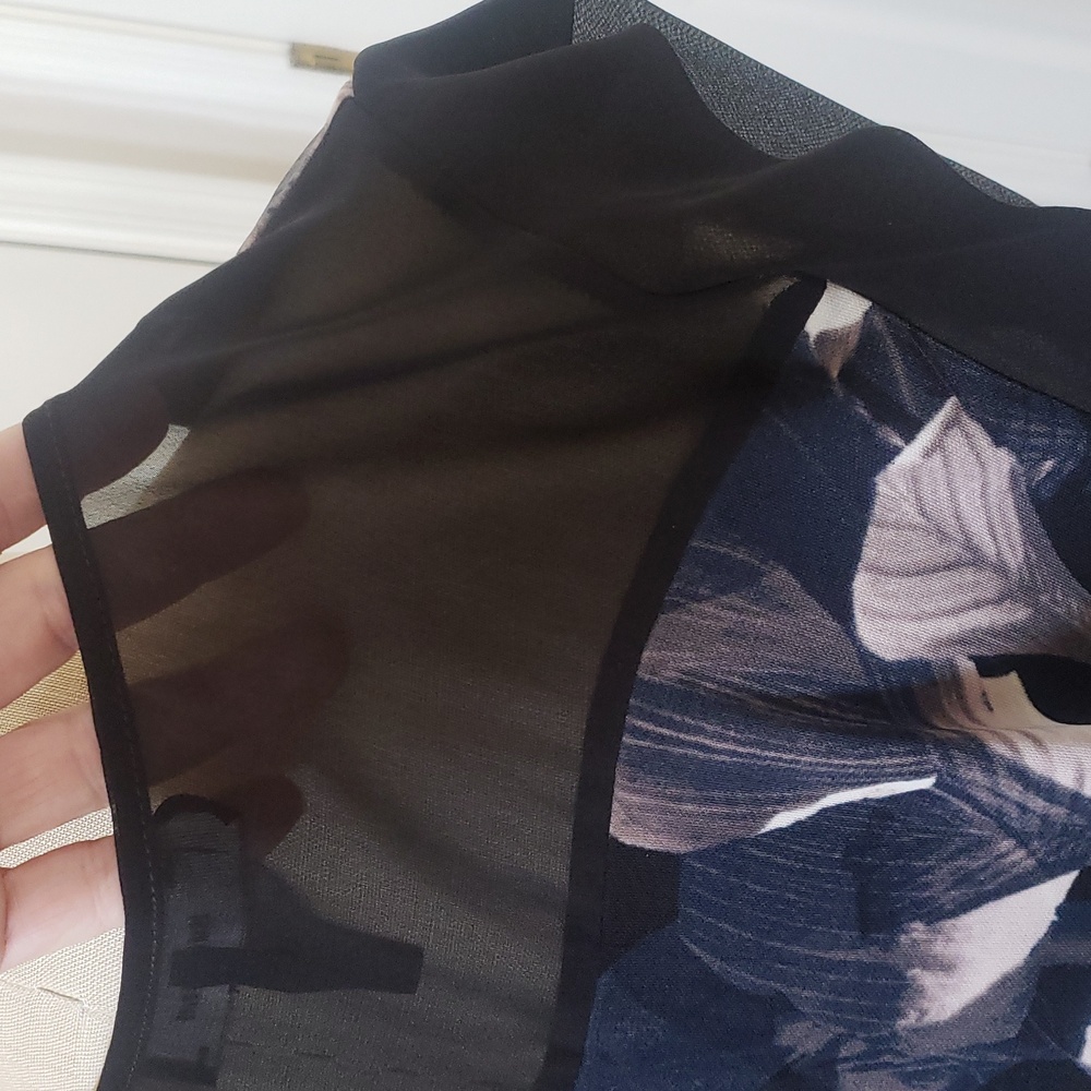 ROBERT RODRIGUEZ Abstract Watercolor Silky Blouse | Sheer Cap Sleeves | MEDIUM - Picture 13 of 15